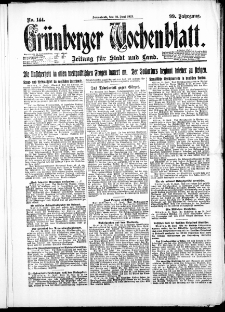 Grünberger Wochenblatt: Zeitung für Stadt und Land, No. 144. ( 23. Juni 1923 )