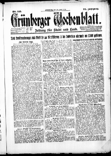 Grünberger Wochenblatt: Zeitung für Stadt und Land, No. 148. ( 28. Juni 1923 )