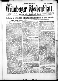 Grünberger Wochenblatt: Zeitung für Stadt und Land, No. 150. ( 30. Juni 1923 )