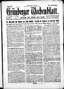 Grünberger Wochenblatt: Zeitung für Stadt und Land, No. 151. ( 1. Juli 1923 )