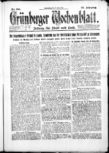 Grünberger Wochenblatt: Zeitung für Stadt und Land, No. 157. ( 7. Juli 1923 )