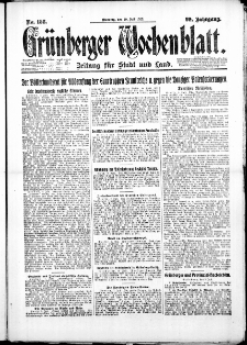 Grünberger Wochenblatt: Zeitung für Stadt und Land, No. 158. ( 10. Juli 1923 )