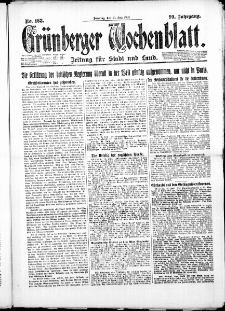 Grünberger Wochenblatt: Zeitung für Stadt und Land, No. 163. ( 15. Juli 1923 )