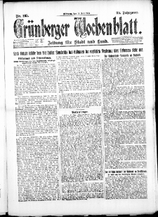 Grünberger Wochenblatt: Zeitung für Stadt und Land, No. 165. ( 18. Juli 1923 )