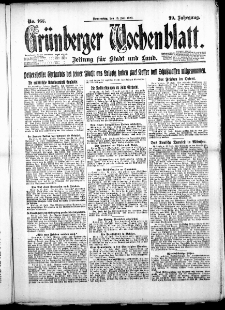 Grünberger Wochenblatt: Zeitung für Stadt und Land, No. 166. ( 19. Juli 1923 )