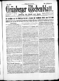 Grünberger Wochenblatt: Zeitung für Stadt und Land, No. 167. ( 20. Juli 1923 )