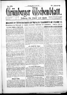 Grünberger Wochenblatt: Zeitung für Stadt und Land, No. 170. ( 24. Juli 1923 )