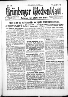Grünberger Wochenblatt: Zeitung für Stadt und Land, No. 171. ( 25. Juli 1923 )