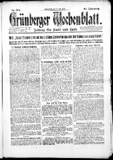 Grünberger Wochenblatt: Zeitung für Stadt und Land, No. 174. ( 28. Juli 1923 )