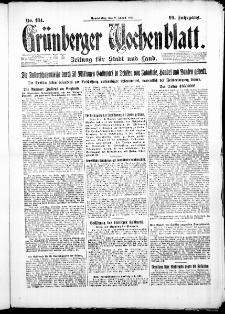 Grünberger Wochenblatt: Zeitung für Stadt und Land, No. 184. ( 9. August 1923 )