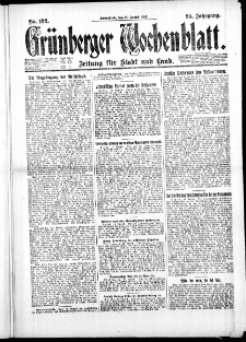 Grünberger Wochenblatt: Zeitung für Stadt und Land, No. 192. ( 18. August 1923 )