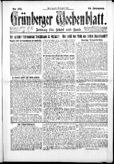 Grünberger Wochenblatt: Zeitung für Stadt und Land, No. 193. ( 19. August 1923 )