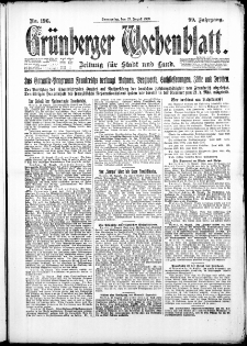Grünberger Wochenblatt: Zeitung für Stadt und Land, No. 196. ( 23. August 1923 )