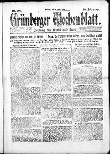 Grünberger Wochenblatt: Zeitung für Stadt und Land, No. 200. ( 28. August 1923 )