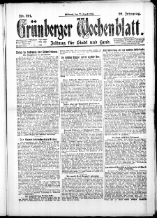 Grünberger Wochenblatt: Zeitung für Stadt und Land, No. 201. ( 29. August 1923 )