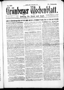 Grünberger Wochenblatt: Zeitung für Stadt und Land, No. 209. ( 7. September 1923 )