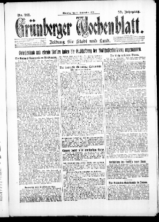 Grünberger Wochenblatt: Zeitung für Stadt und Land, No. 212. ( 11. September 1923 )