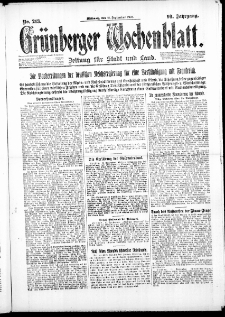 Grünberger Wochenblatt: Zeitung für Stadt und Land, No. 213. ( 12. September 1923 )