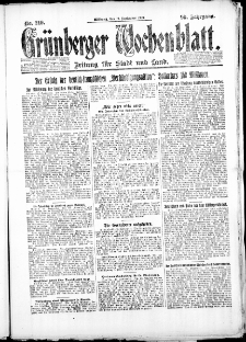 Grünberger Wochenblatt: Zeitung für Stadt und Land, No. 219. ( 19. September 1923 )