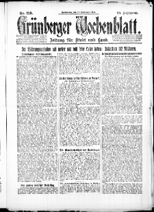 Grünberger Wochenblatt: Zeitung für Stadt und Land, No. 220. ( 20. September 1923 )