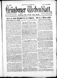 Grünberger Wochenblatt: Zeitung für Stadt und Land, No. 222. ( 22. September 1923 )