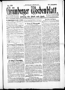 Grünberger Wochenblatt: Zeitung für Stadt und Land, No. 228. ( 29. September 1923 )