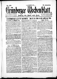 Grünberger Wochenblatt: Zeitung für Stadt und Land, No. 229. ( 30. September 1923 )