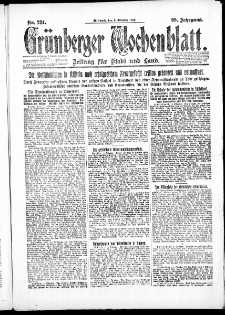 Grünberger Wochenblatt: Zeitung für Stadt und Land, No. 231. ( 3. Oktober 1923 )