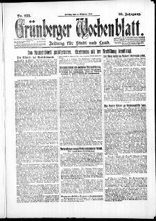 Grünberger Wochenblatt: Zeitung für Stadt und Land, No. 233. ( 5. Oktober 1923 )