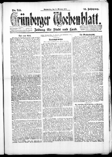 Grünberger Wochenblatt: Zeitung für Stadt und Land, No. 244. ( 18. Oktober 1923 )