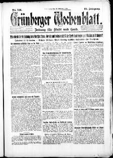 Grünberger Wochenblatt: Zeitung für Stadt und Land, No. 241. ( 14. Oktober 1923 )
