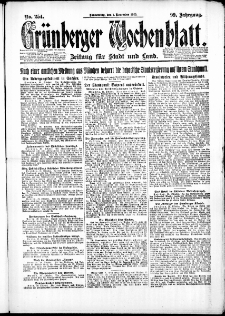Grünberger Wochenblatt: Zeitung für Stadt und Land, No. 254. ( 1. November 1923 )