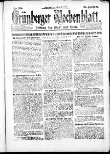 Grünberger Wochenblatt: Zeitung für Stadt und Land, No. 255. ( 3. November 1923 )