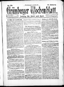 Grünberger Wochenblatt: Zeitung für Stadt und Land, No. 261. ( 13. November 1923 )
