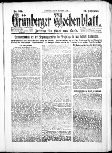 Grünberger Wochenblatt: Zeitung für Stadt und Land, No. 264. ( 24. November 1923 )