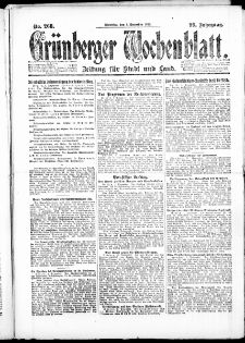 Grünberger Wochenblatt: Zeitung für Stadt und Land, No. 268. ( 4. Dezember 1923 )