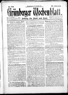 Grünberger Wochenblatt: Zeitung für Stadt und Land, No. 272. ( 13. Dezember 1923 )