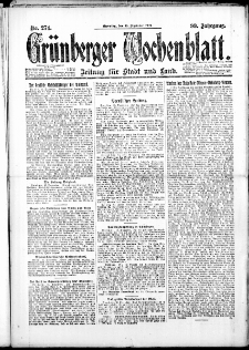 Grünberger Wochenblatt: Zeitung für Stadt und Land, No. 274. ( 18. Dezember 1923 )