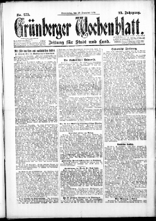 Grünberger Wochenblatt: Zeitung für Stadt und Land, No. 275. ( 20. Dezember 1923 )