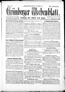 Grünberger Wochenblatt: Zeitung für Stadt und Land, No. 10. ( 13. Januar 1926 )