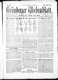 Gr&uuml;nberger Wochenblatt: Zeitung f&uuml;r Stadt und Land, No. 16. ( 20. Januar 1926 )