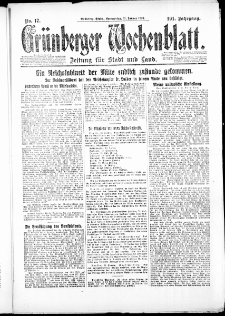 Grünberger Wochenblatt: Zeitung für Stadt und Land, No. 17. ( 21. Januar 1926 )