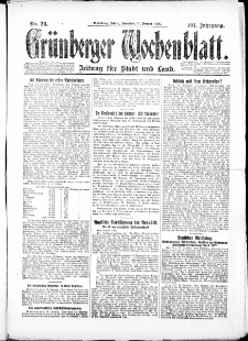 Gr&uuml;nberger Wochenblatt: Zeitung f&uuml;r Stadt und Land, No. 26. ( 31. Januar 1926 )