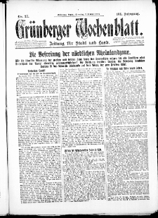 Grünberger Wochenblatt: Zeitung für Stadt und Land, No. 27. ( 2. Februar 1926 )