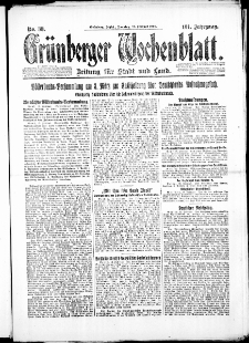 Grünberger Wochenblatt: Zeitung für Stadt und Land, No. 31. ( 6. Februar 1926 )