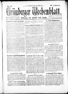 Grünberger Wochenblatt: Zeitung für Stadt und Land, No. 42. ( 19. Februar 1926 )