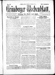Grünberger Wochenblatt: Zeitung für Stadt und Land, No. 45. ( 6. Februar 1926 )
