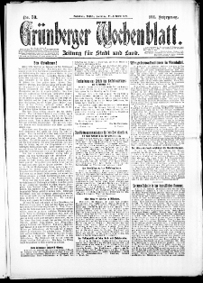 Grünberger Wochenblatt: Zeitung für Stadt und Land, No. 50. ( 28. Februar 1926 )