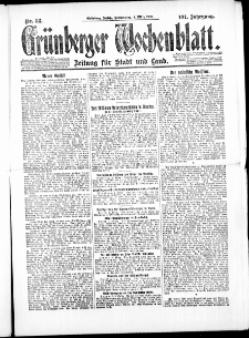 Gr&uuml;nberger Wochenblatt: Zeitung f&uuml;r Stadt und Land, No. 53. ( 4. M&auml;rz 1926 )