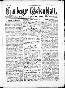 Grünberger Wochenblatt: Zeitung für Stadt und Land, No. 57. ( 9. März 1926 )